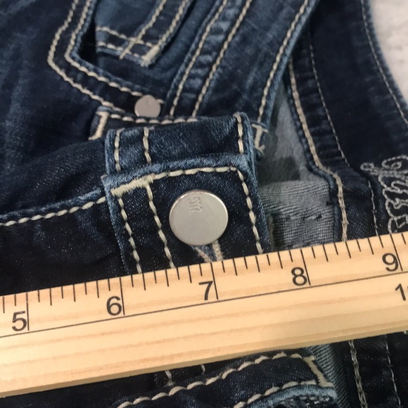 Miss Me Jeans Womens 26 Blue Embroidered Born to Be Boho Ankle Skinny Western - Picture 8 of 12